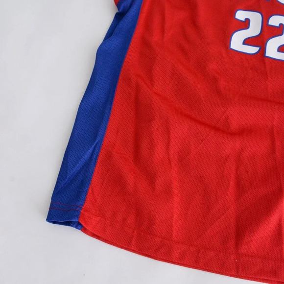 Reebok NBA Authentics Detroit Pistons #22 Prince Red Blue Basketball Jersey - Picture 4 of 13